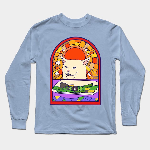 Vegan cat Long Sleeve T-Shirt by makapa